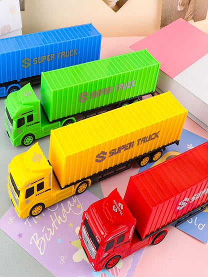 Children's Toy Engineering Truck Semi-Trailer Detachable Container Truck Sliding Tractor Truck Plastic Model Toy For Boys And Girls, Christmas
