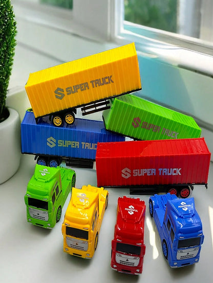 Children's Toy Engineering Truck Semi-Trailer Detachable Container Truck Sliding Tractor Truck Plastic Model Toy For Boys And Girls, Christmas