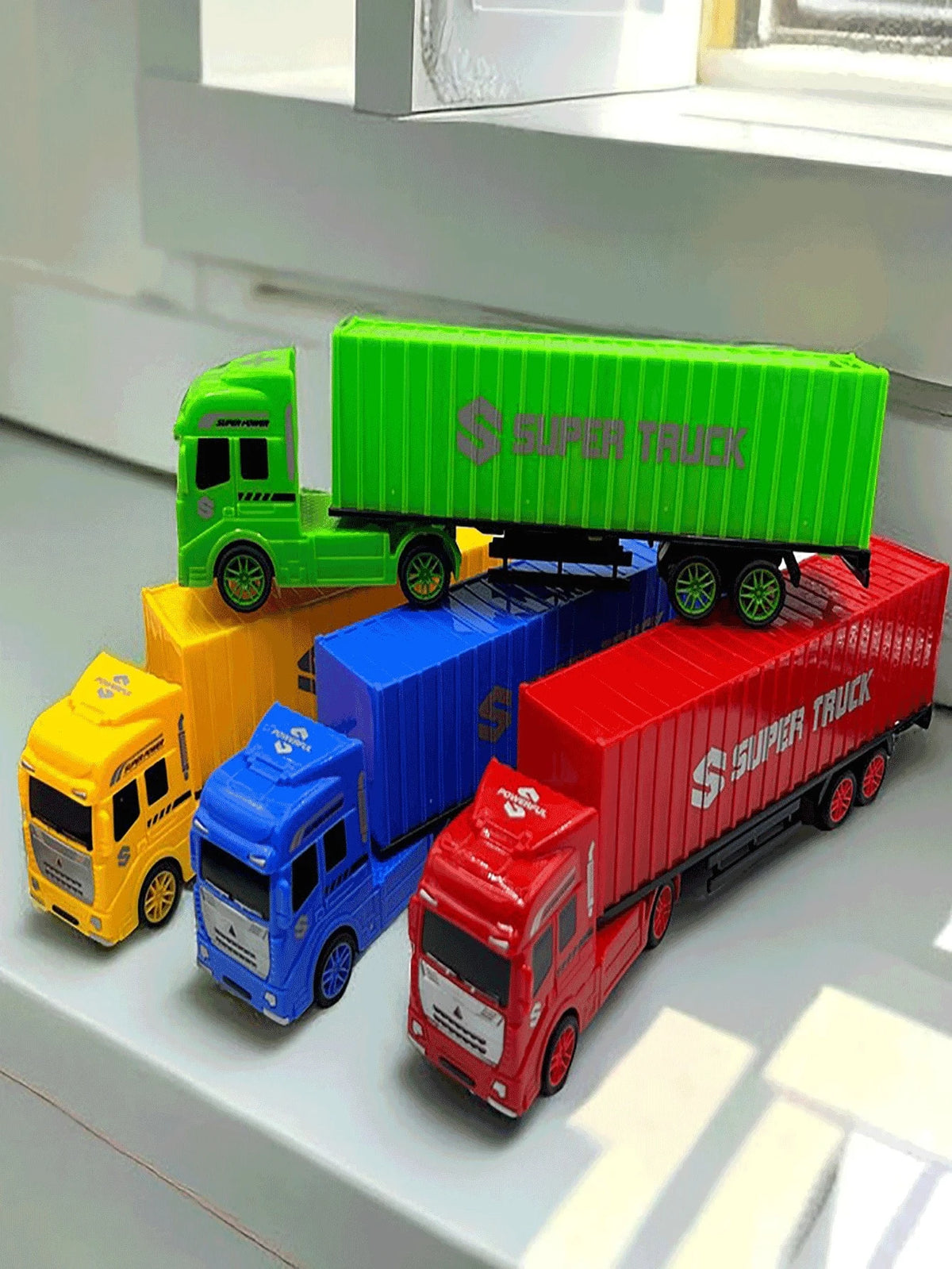 Children's Toy Engineering Truck Semi-Trailer Detachable Container Truck Sliding Tractor Truck Plastic Model Toy For Boys And Girls, Christmas