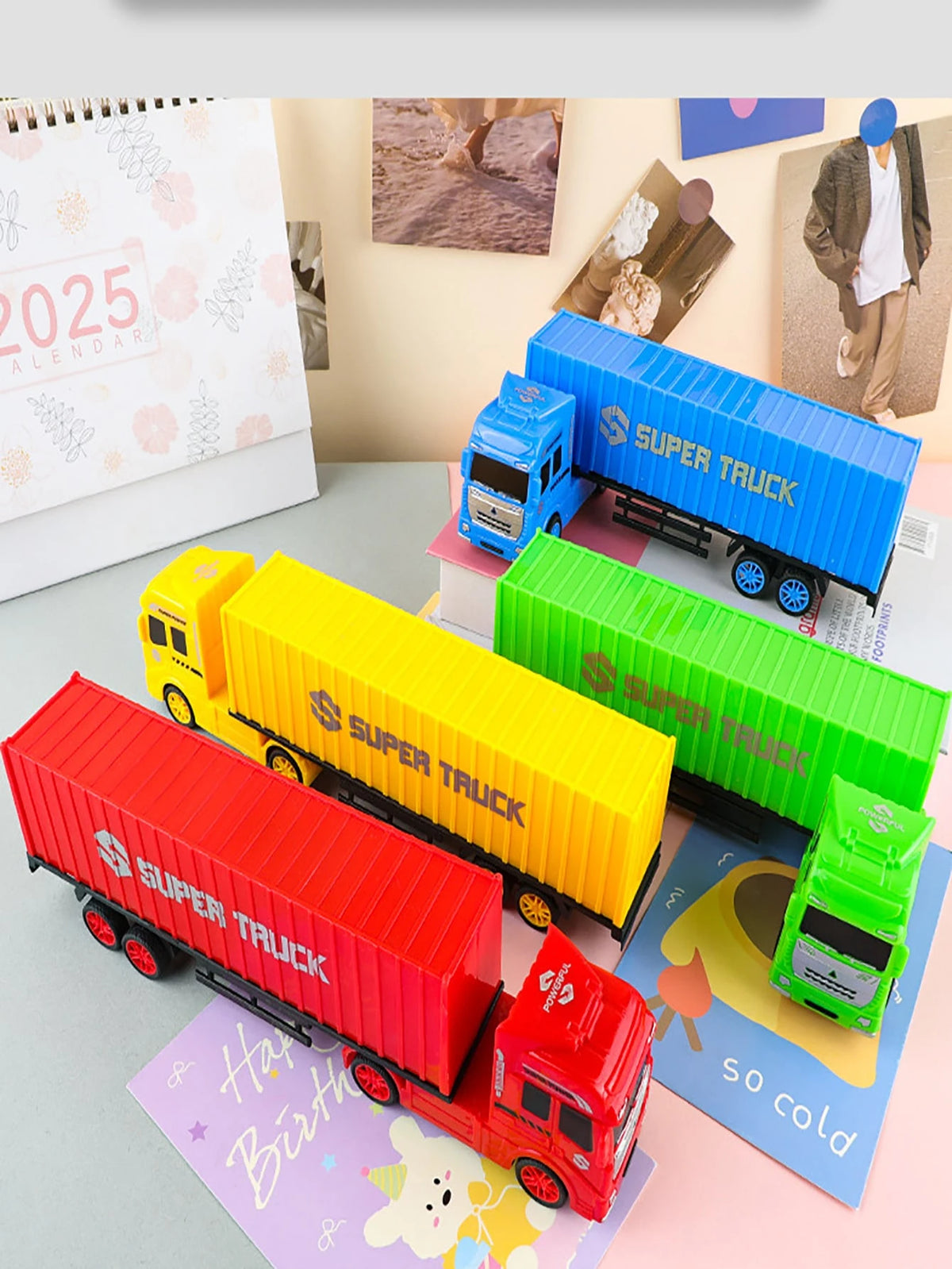Children's Toy Engineering Truck Semi-Trailer Detachable Container Truck Sliding Tractor Truck Plastic Model Toy For Boys And Girls, Christmas
