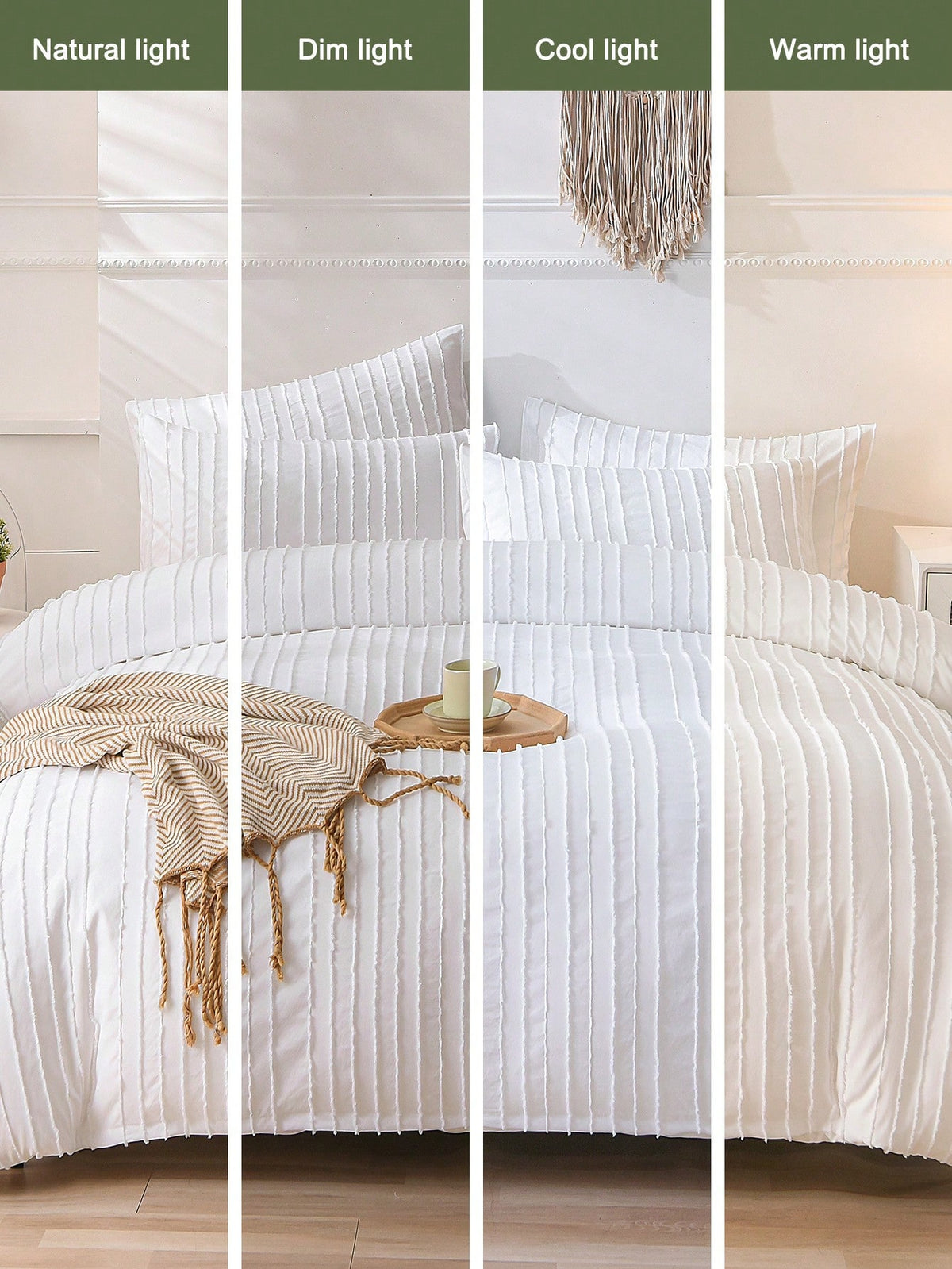 Cirelle 2/3pcs Solid Duvet Cover Set, Bedding Set, Soft And Warm Bedding, Skin-Friendly Comforter Cover Set, Solid White Color Wave Stripe Pattern, Comfortable And Anti-Pilling Bed Set, Comforter Cove