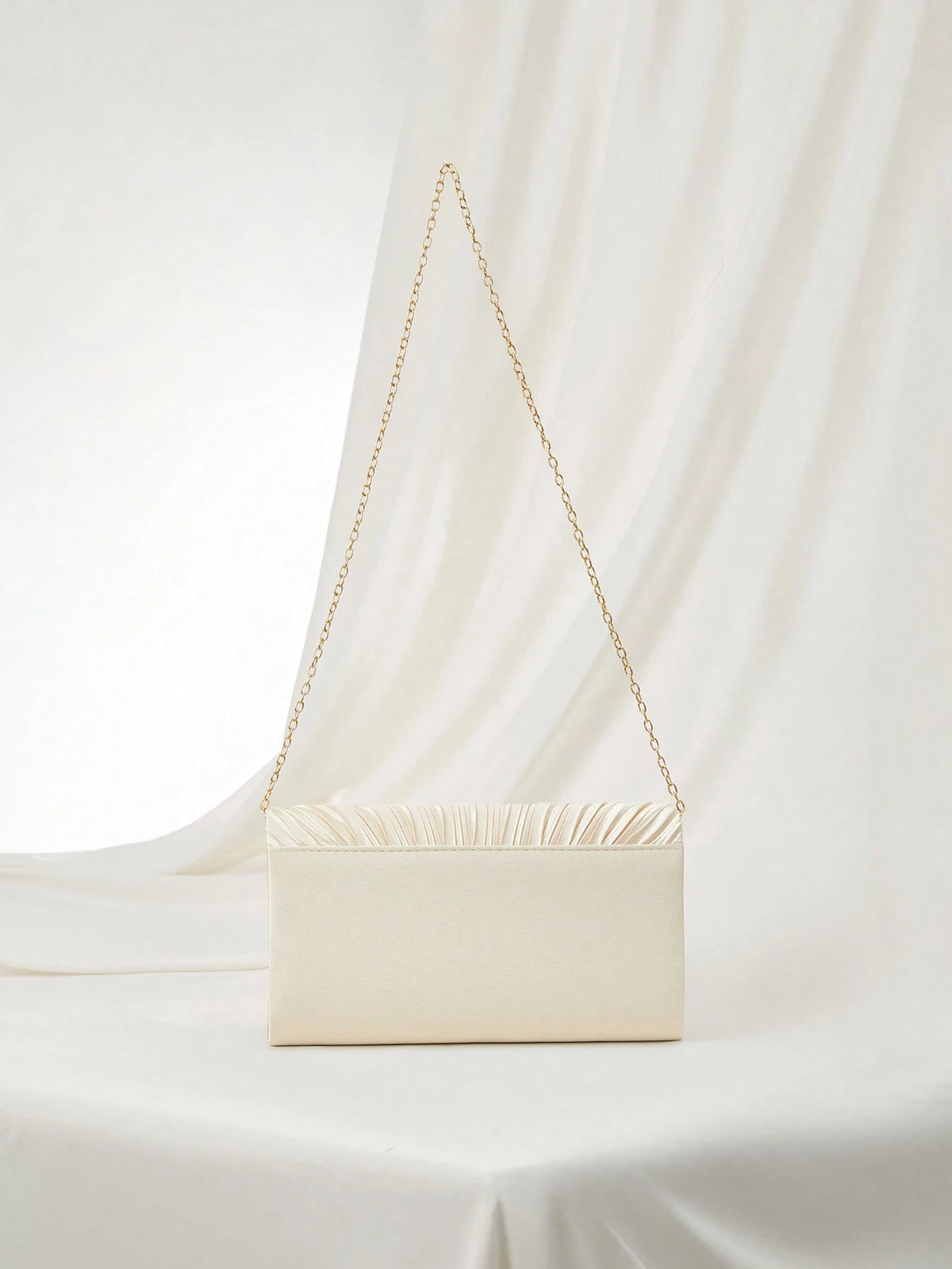Clariva Pleated Flap Satin Evening Clutch Bag, Fashion Personality Envelope Handbag For Party, Formal Dress, Wedding, Luxury Event, Cocktail Purse