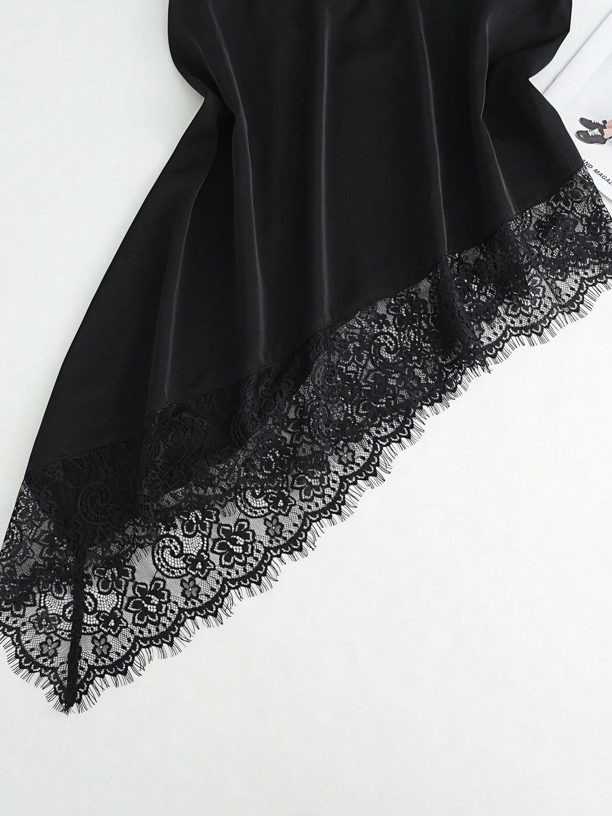 Clasi Lace Patchwork Asymmetric Hem Halter Backless Elegant Camisole