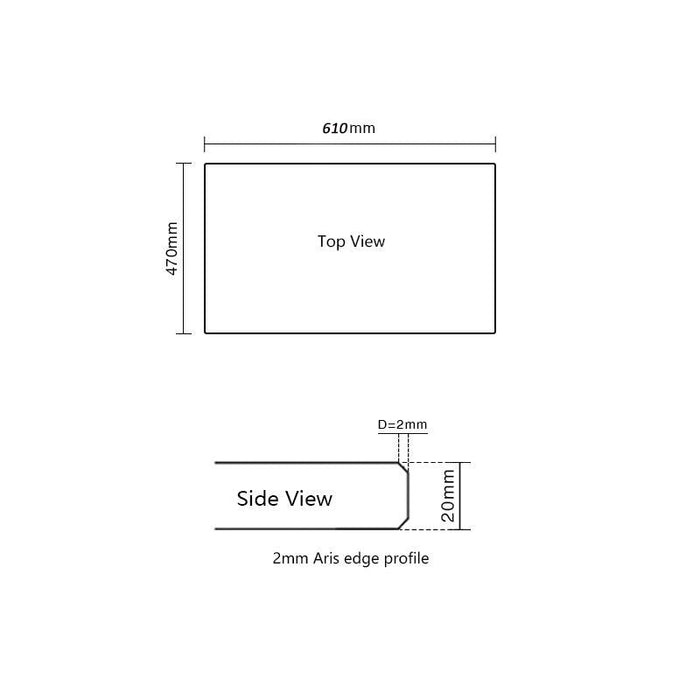 Bliss 610x470mm Quartz Stone vanity Arova