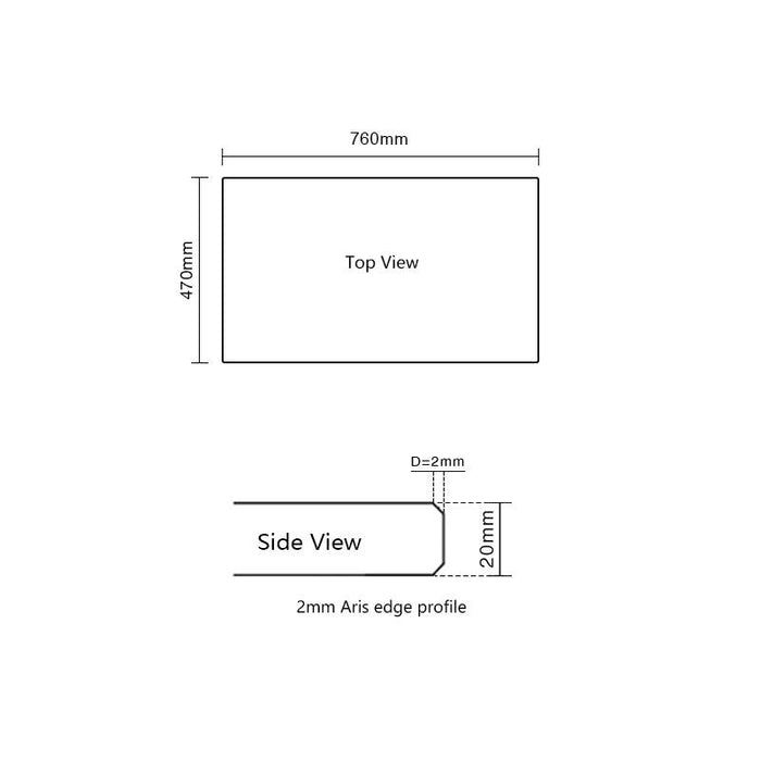 Bliss 760x470mm Quartz Stone vanity Arova