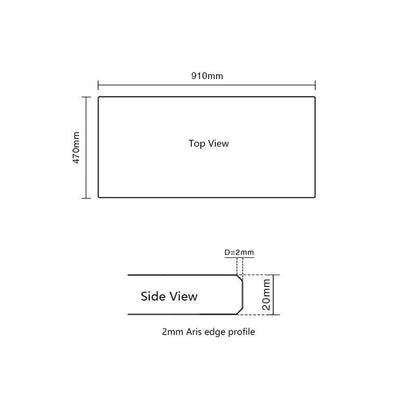 Bliss 910x470mm Quartz Stone vanity Arova