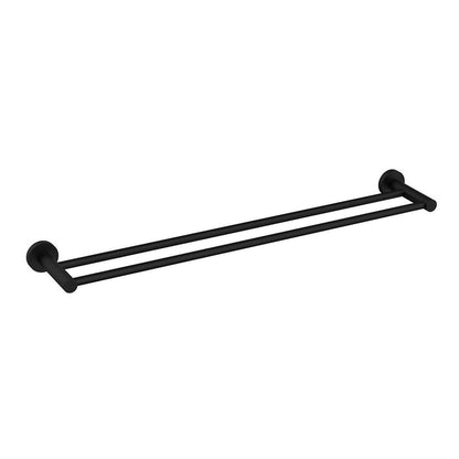 COMO Double Towel Rail 800mm Matte black Accessories Arova
