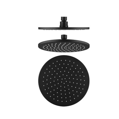 MICA Round Shower Head 200mm Black Showers Arova