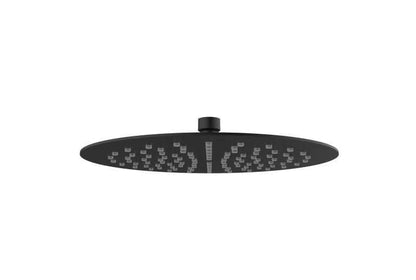 MICA Round Shower Head 200mm Black Showers Arova