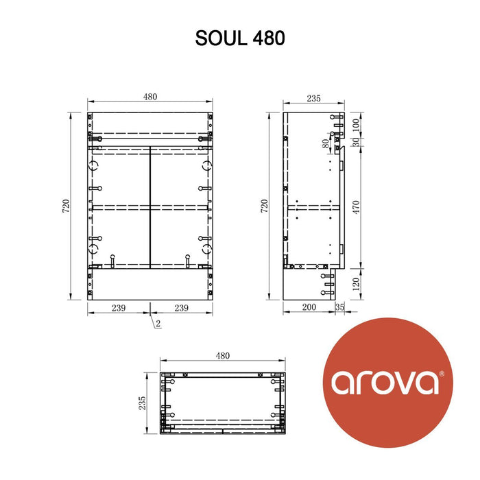 Soul 48cm Compact Bathroom Vanity Vanities & Mirrors AROVA