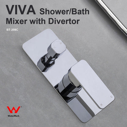 VIVA Shower Bath Mixer with Divertor Tapware Arova
