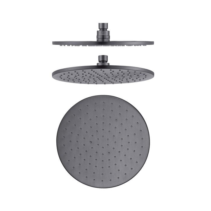 COMO Round Shower Head Rose 250mm Gunmetal Showers Arova
