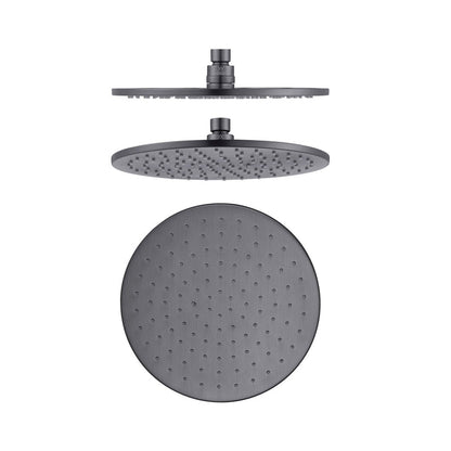 COMO Round Shower Head Rose 250mm Gunmetal Showers Arova