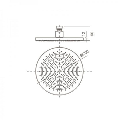 COMO 250mm Rain Shower Rose Matte Black Showers Arova