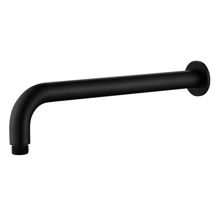 COMO Wall Shower Arm 400mm Round Matte Black Showers Arova