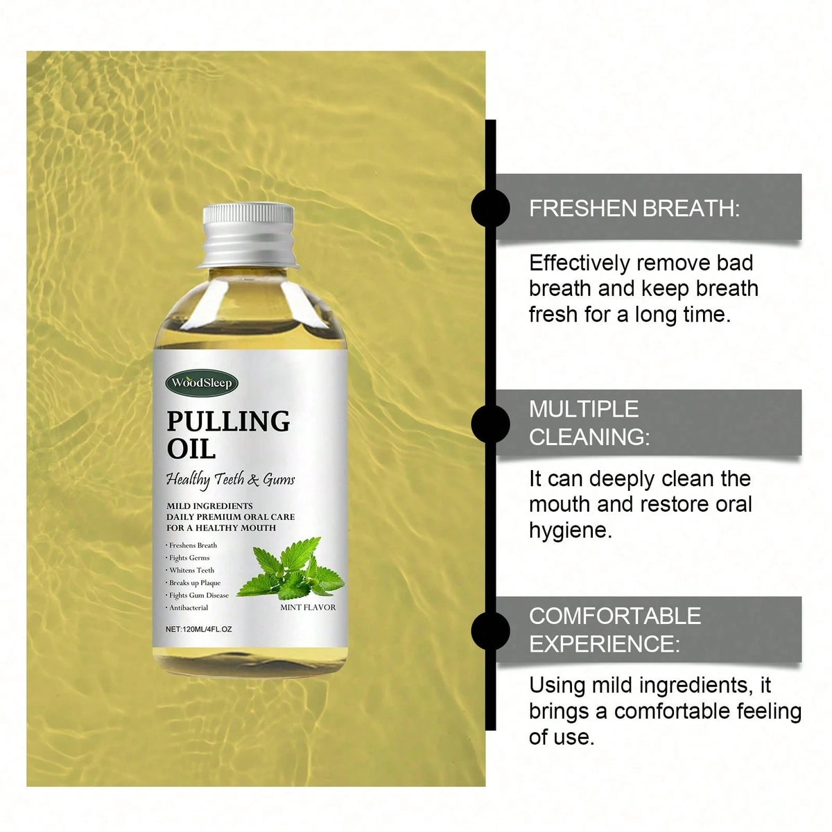 Coconut Mouthwash Fresh Breath Odor Gentle Care Clean Teeth Care Mouthwash