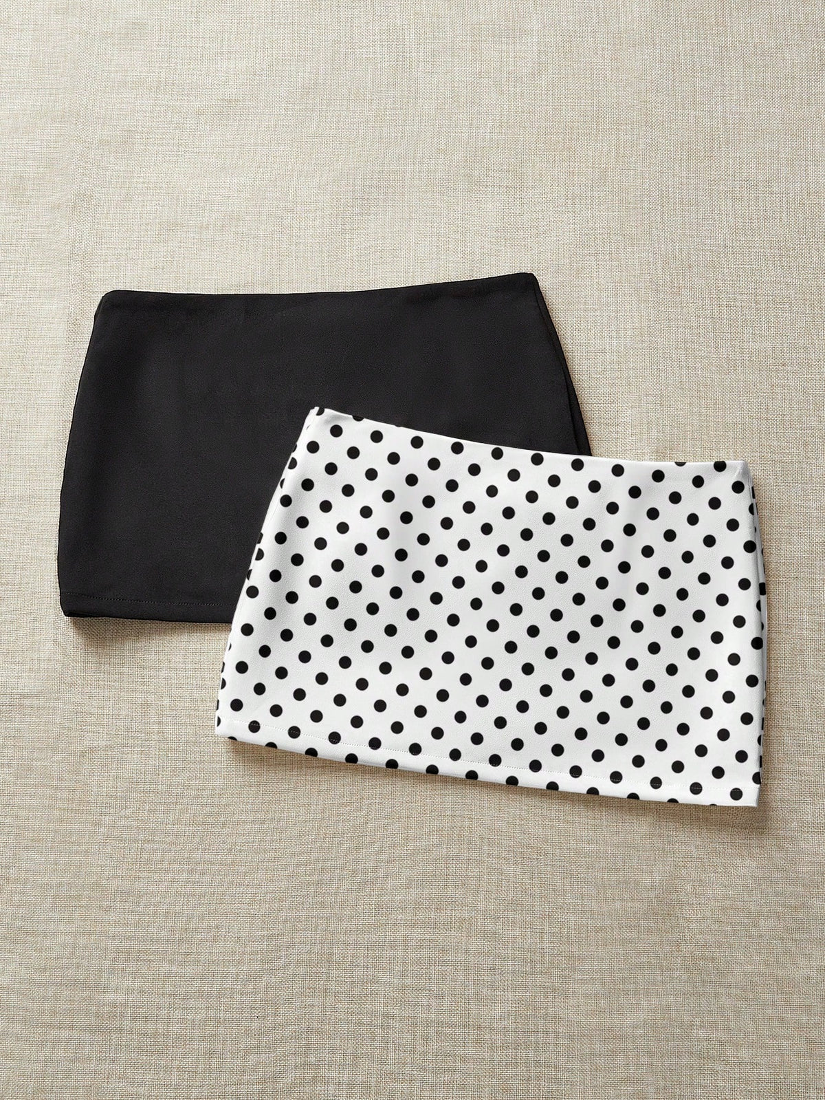 Comfortcana 2pcs Casual Polka Dot Print Mini Skirt, Versatile For Daily, Party, Airport, Comfortable For Spring/Summer Carnival