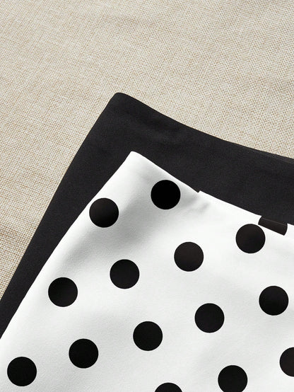 Comfortcana 2pcs Casual Polka Dot Print Mini Skirt, Versatile For Daily, Party, Airport, Comfortable For Spring/Summer Carnival