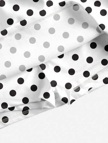 Comfortcana 2pcs Casual Polka Dot Print Mini Skirt, Versatile For Daily, Party, Airport, Comfortable For Spring/Summer Carnival