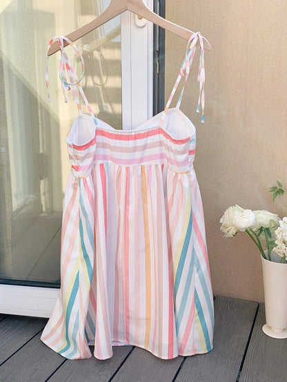 Comfortcana Bohemian Cute White Mini Slip Dress, Summer Resort Wear Vacation Going Out