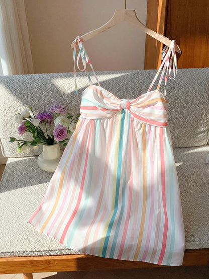 Comfortcana Bohemian Cute White Mini Slip Dress, Summer Resort Wear Vacation Going Out