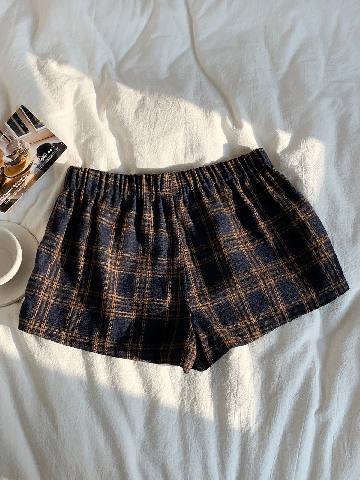 Comfortcana Women's Casual Plaid Mini Shorts For Summer