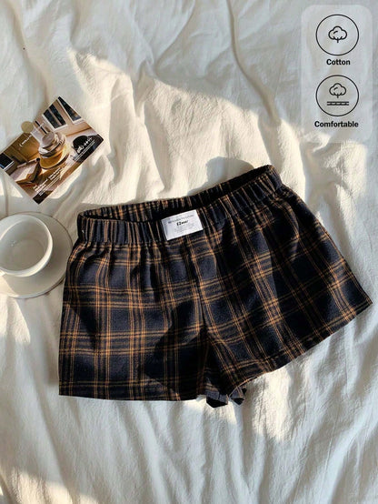 Comfortcana Women's Casual Plaid Mini Shorts For Summer