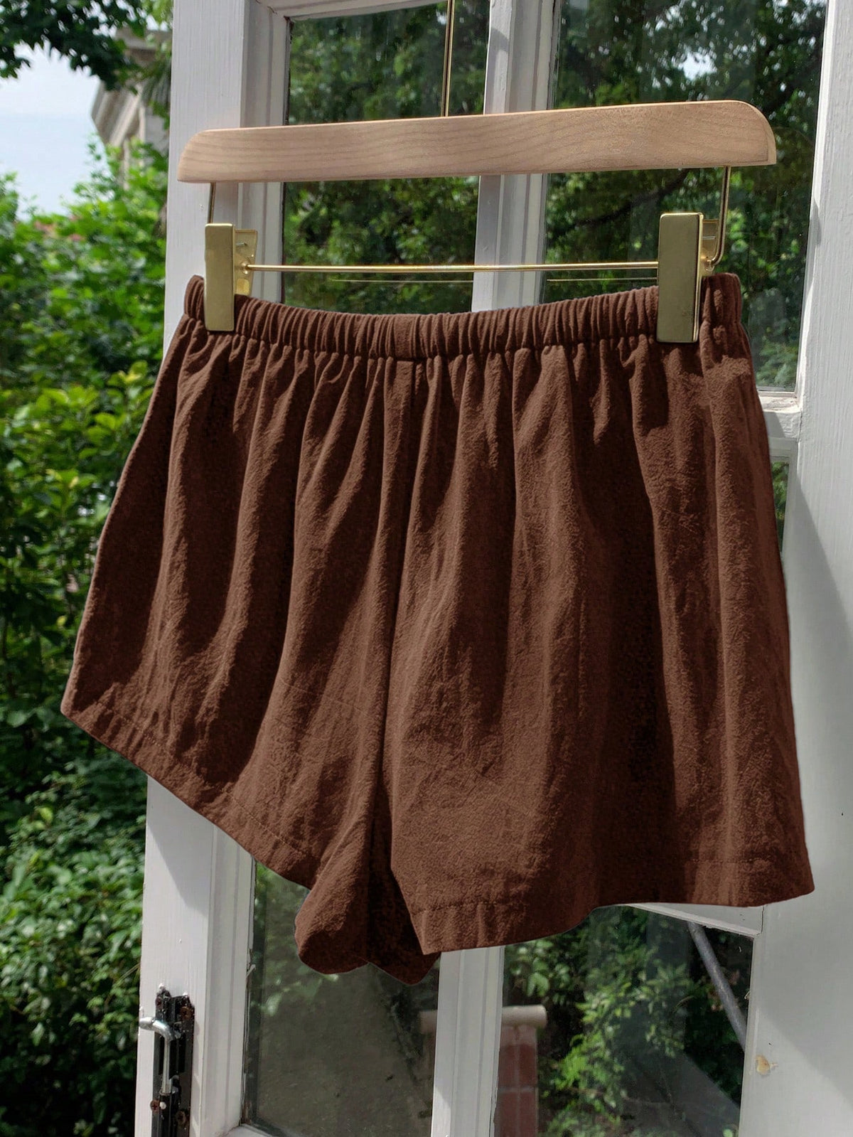 Comfortcana Women's Solid Color Tie Waist Casual Versatile Shorts
