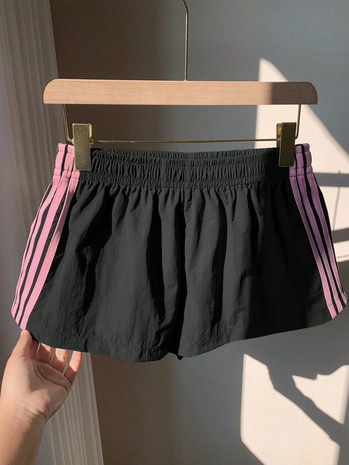 Comfortcana Women Side Stripe Elastic Waist Casual Loose Shorts Summer Shorts For Women