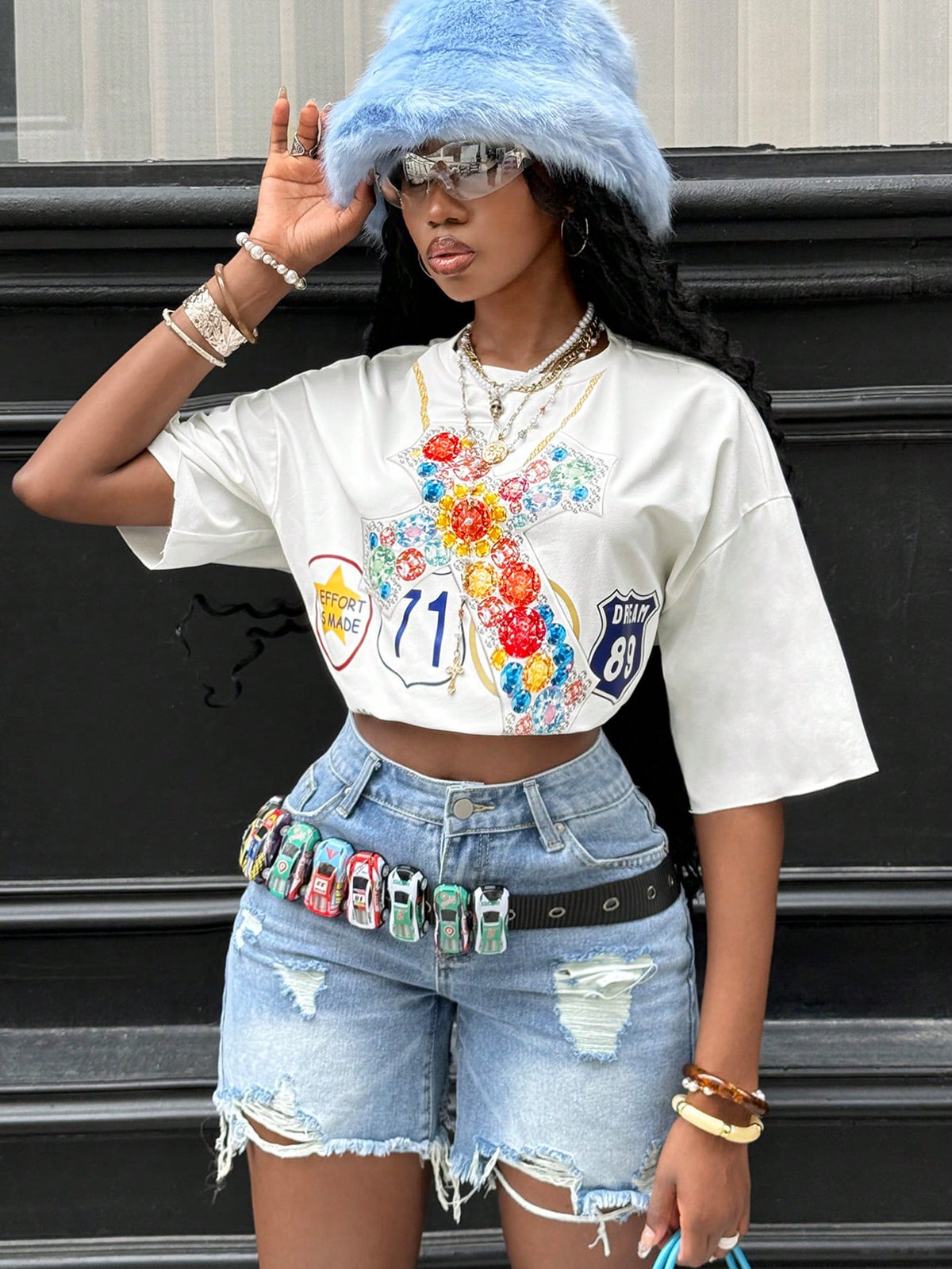 Coolane Coolgirl Women's Summer Streetwear Going Out Hip-Hop Graphics Oversized Short T-Shirt