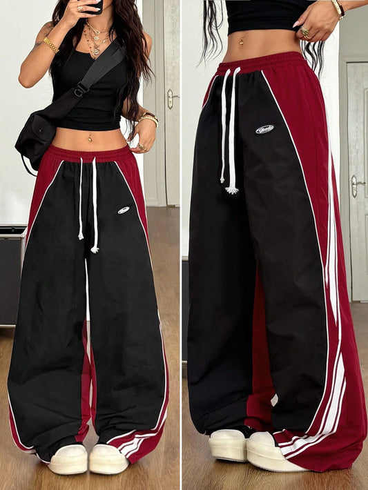 Coolane Women's Men's Summer Concert Gym Streetwear Athleisure Going Out Sportswear Black Banded Texture Decoration Pants