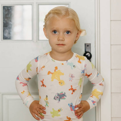 Copper Pearl Long Sleeve Pajama Set - Sesame Friends