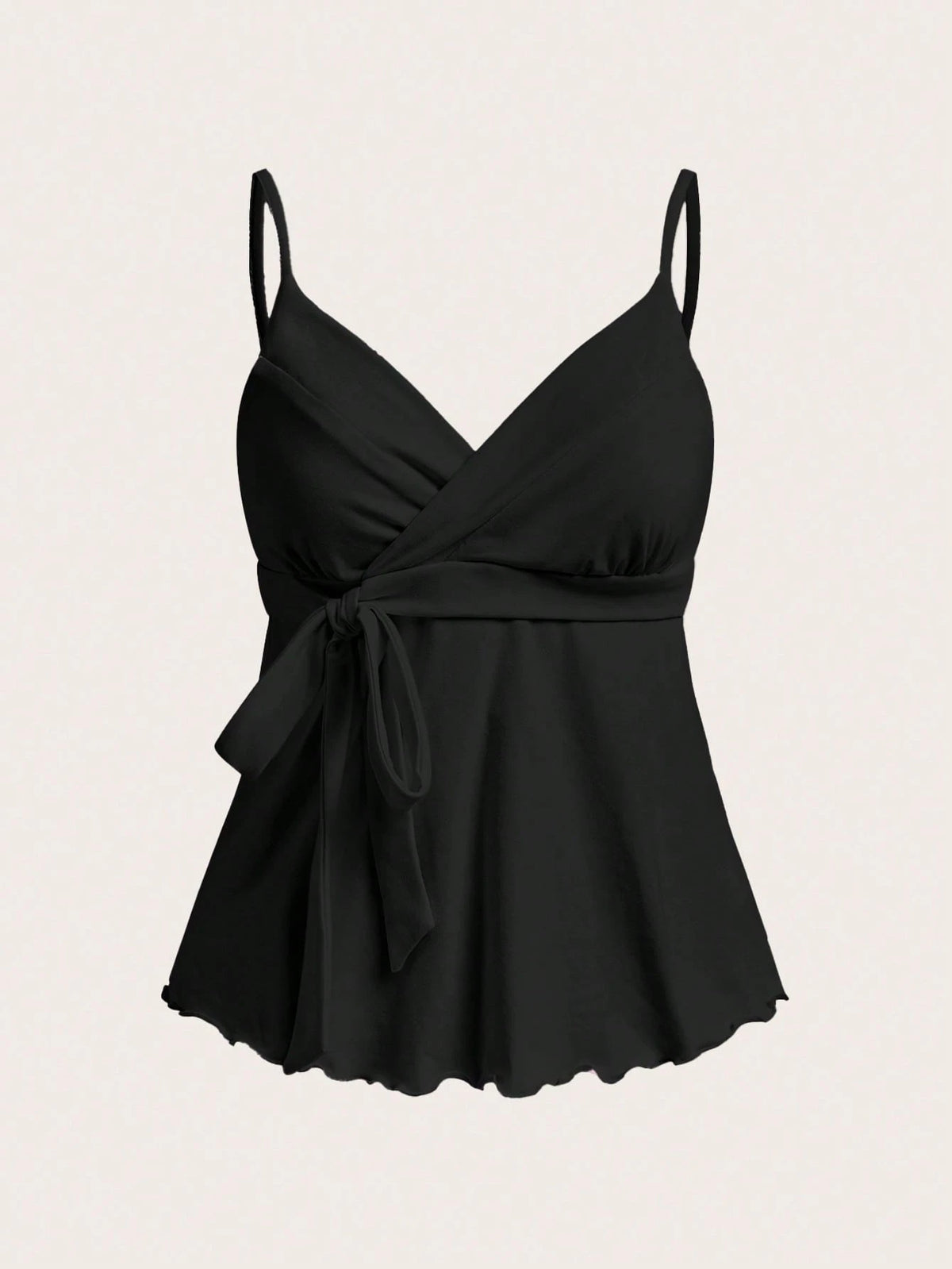 CovetEZ Black Casual Elegant Sexy Knit Tank Top For Women, Spring/Summer Summer Babydoll Cute Peplum Cami Tops Date Night