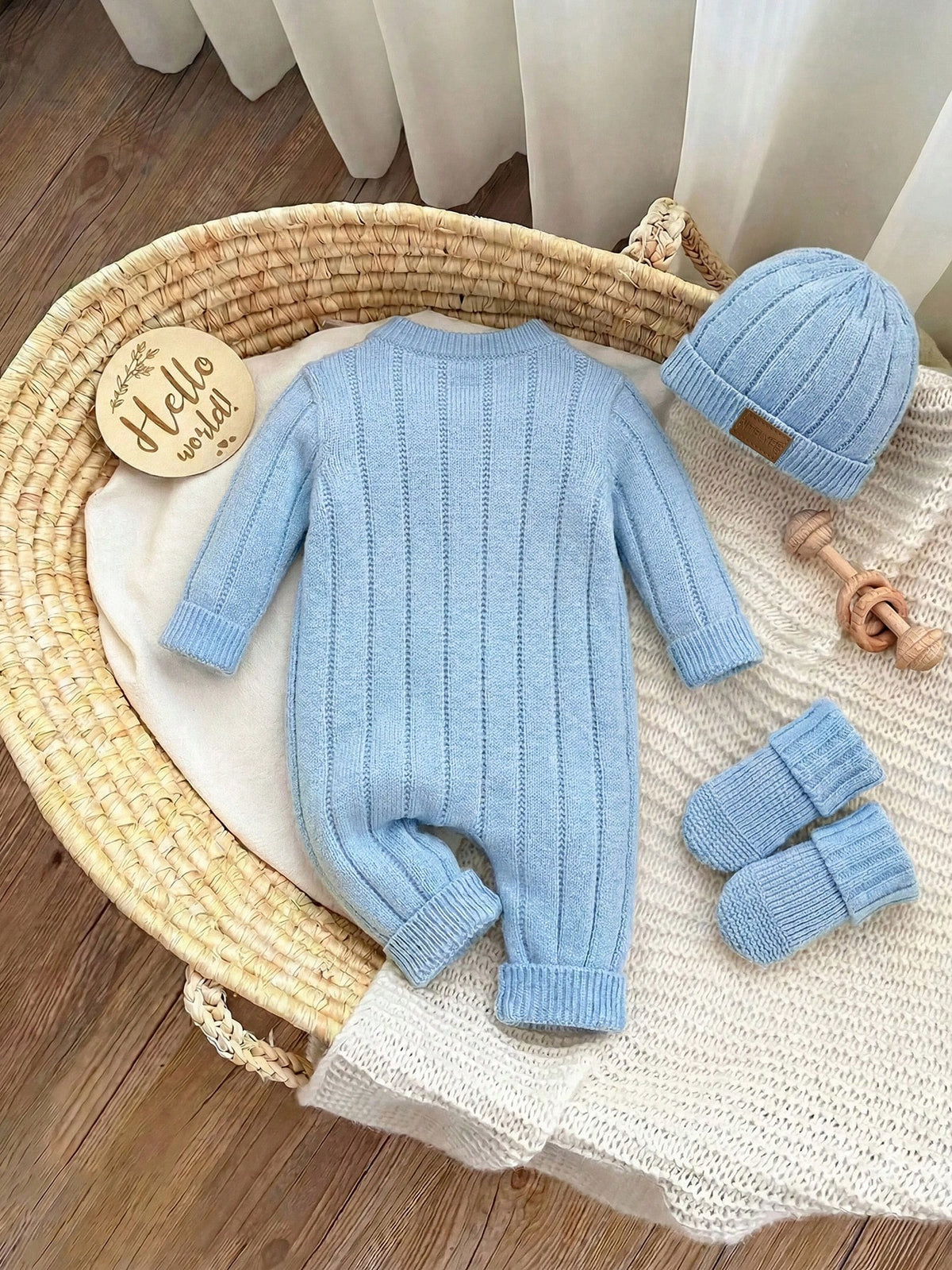 Cozy Long Sleeve Newborn Button-Up Jumpsuit In Soft Striped Fabric Newborn Knit Outfit Boy Newborn Outfit Photoshoot Boy Neutral Newborn Baby Clothes Newborn Sweater Romper Newborn Knit Romper,In Fall