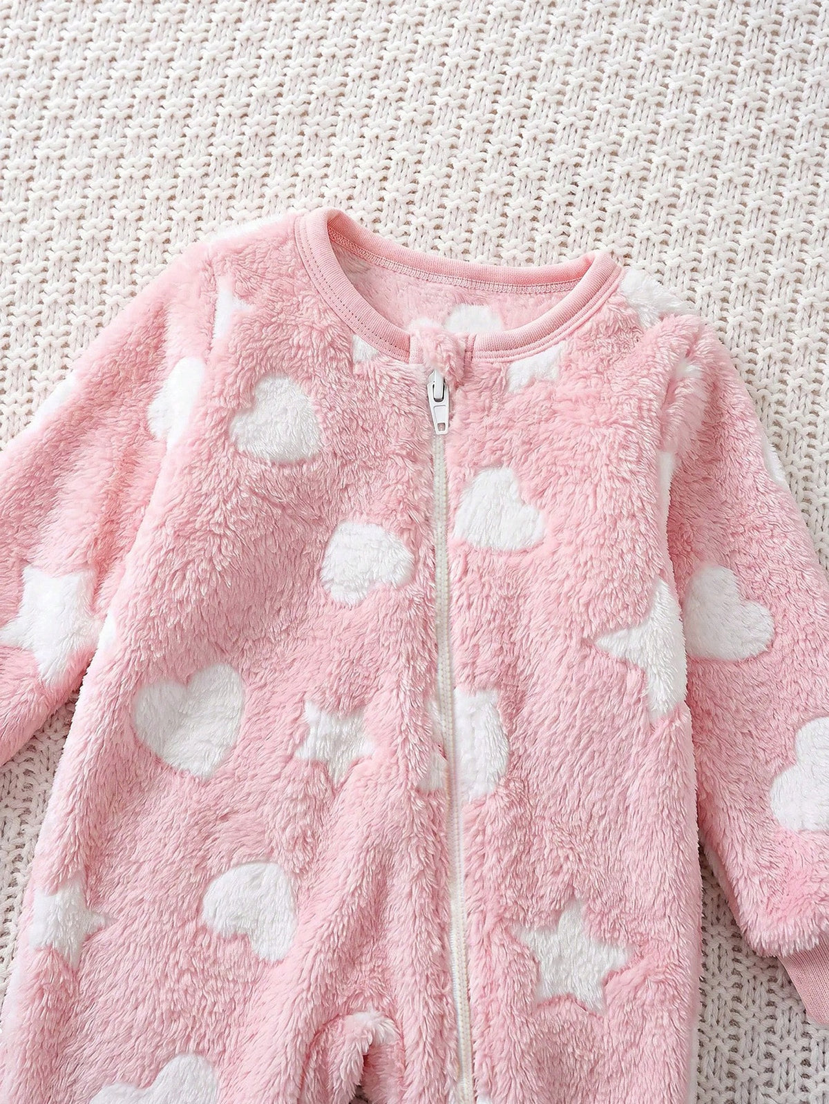 Cozy Pixies Newborn Baby Girl Colorful Floral Pattern Round Neck Long Sleeve Thermal Lined Thick Autumn Winter Romper
