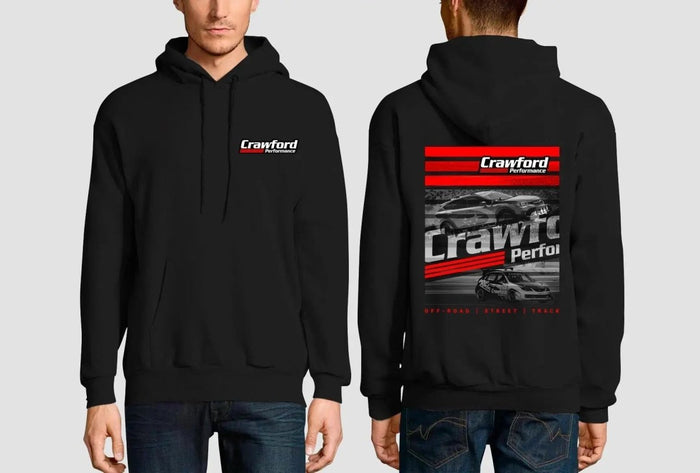 Crawford Performance Off-Road, Street, and Track themed sweatshirt