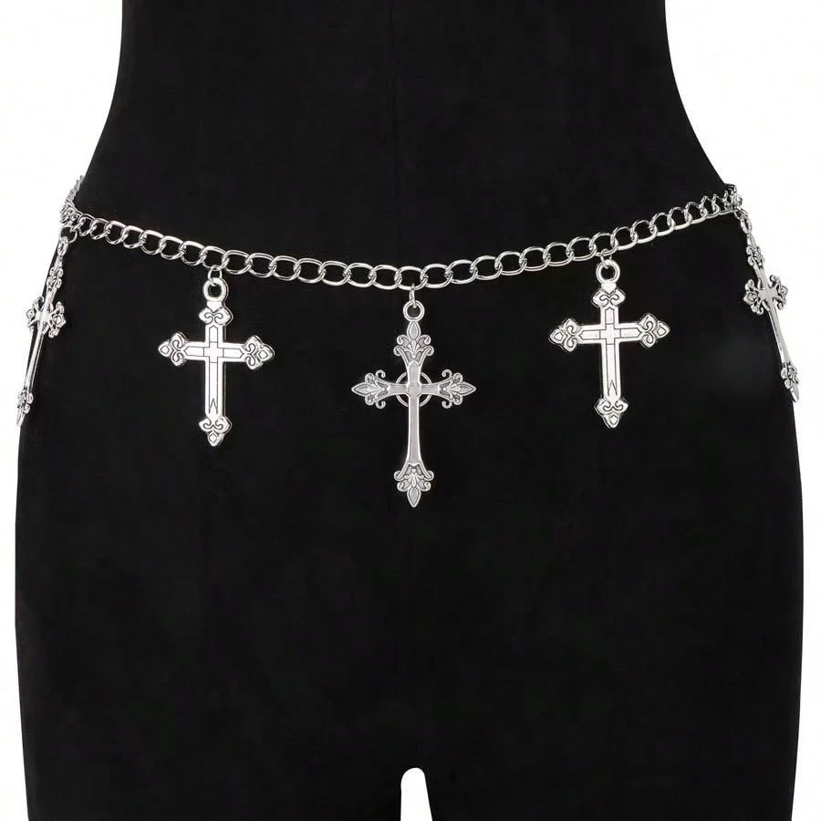 Cross Waist Decor, Versatile Chic Punk Style Fashion Accessory