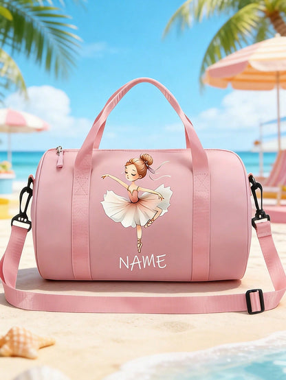 Customizable Personalized Name Suitcase, Customizable Name/Text Women's Ballet Handbag/Backpack- High Quality Nylon Backpack With Adjustable Shoulder Strap, Suitable As Ballet Dancer Gift, Travel And