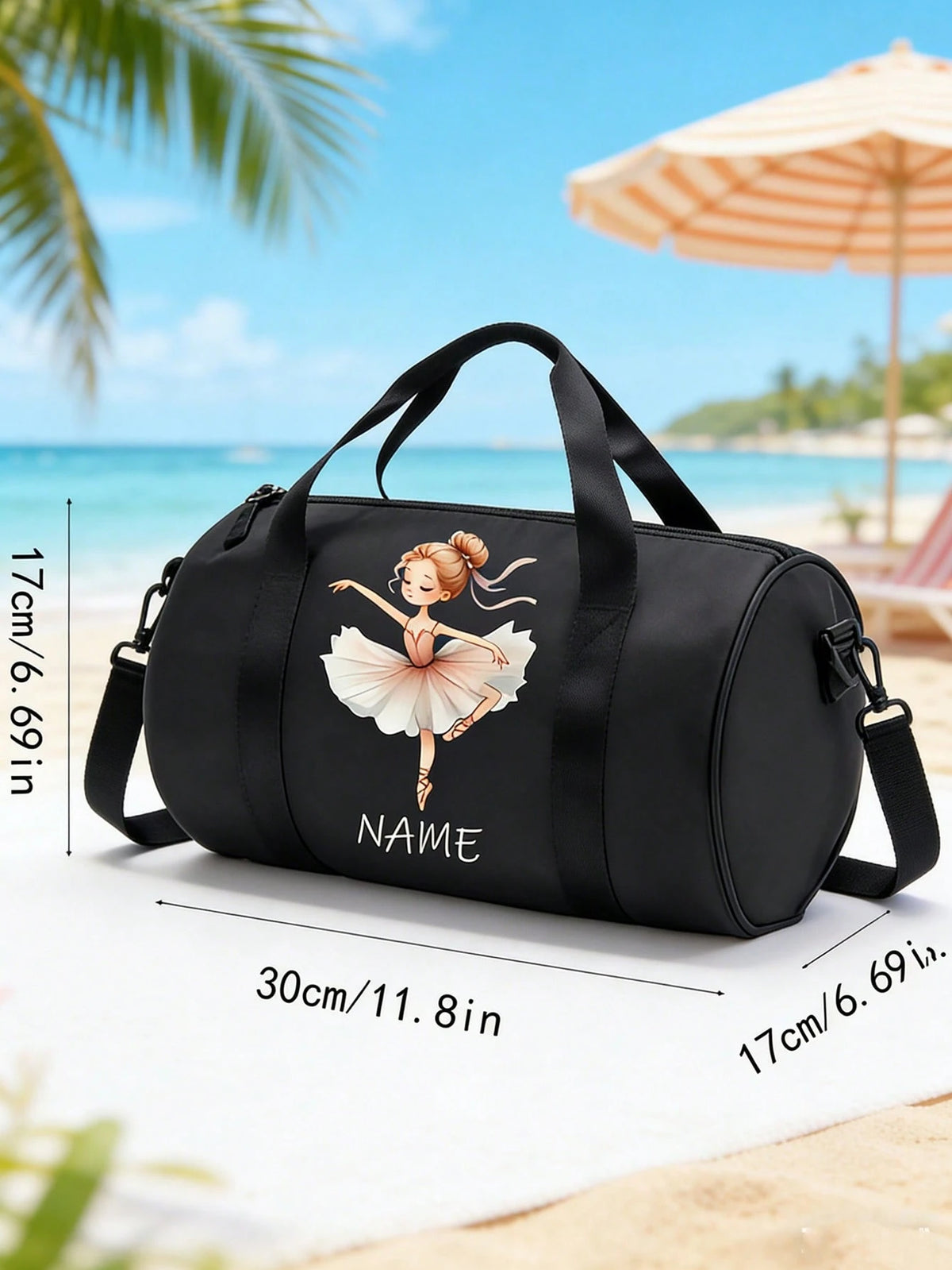Customizable Personalized Name Suitcase, Customizable Name/Text Women's Ballet Handbag/Backpack- High Quality Nylon Backpack With Adjustable Shoulder Strap, Suitable As Ballet Dancer Gift, Travel And