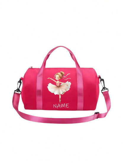 Customizable Personalized Name Suitcase, Customizable Name/Text Women's Ballet Handbag/Backpack- High Quality Nylon Backpack With Adjustable Shoulder Strap, Suitable As Ballet Dancer Gift, Travel And