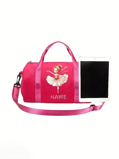 Customizable Personalized Name Suitcase, Customizable Name/Text Women's Ballet Handbag/Backpack- High Quality Nylon Backpack With Adjustable Shoulder Strap, Suitable As Ballet Dancer Gift, Travel And