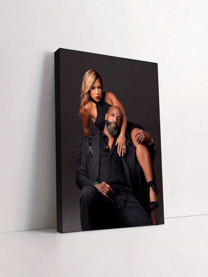 Customizable Wooden Frame Canvas Wall Art- Personalized Family Portraits And Action Photos, Printing, Suitable For Living Room, Bedroom Or Home Office Decor