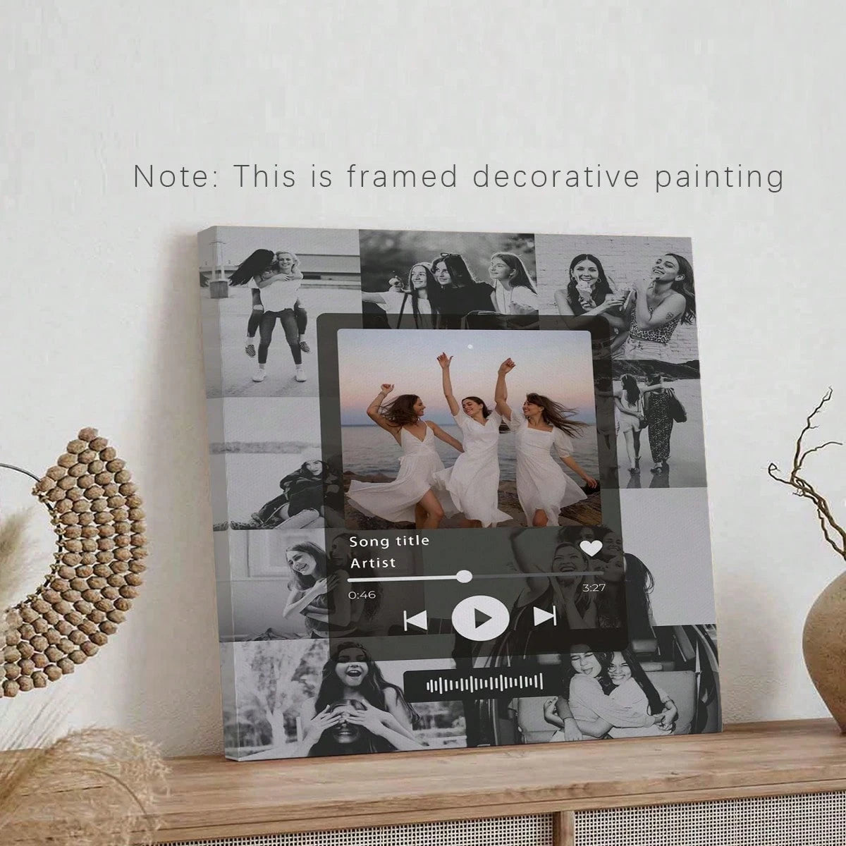 Customized Music Poster Canvas Template, Our Song Photo Collage As Celebration Gift, Room Decor, Wall Art, Personalized Photos, Boyfriend, Girlfriend, Father, Mother, Family, Friend, Anniversary, Birt