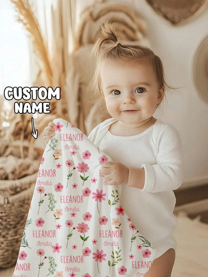 Customized Personalized Blanket Photo Portrait Design Lightweight Baby Blanket Personalized Throw Blanket Newborn Blanket Baby Name Blanket, Baby Shower Gift