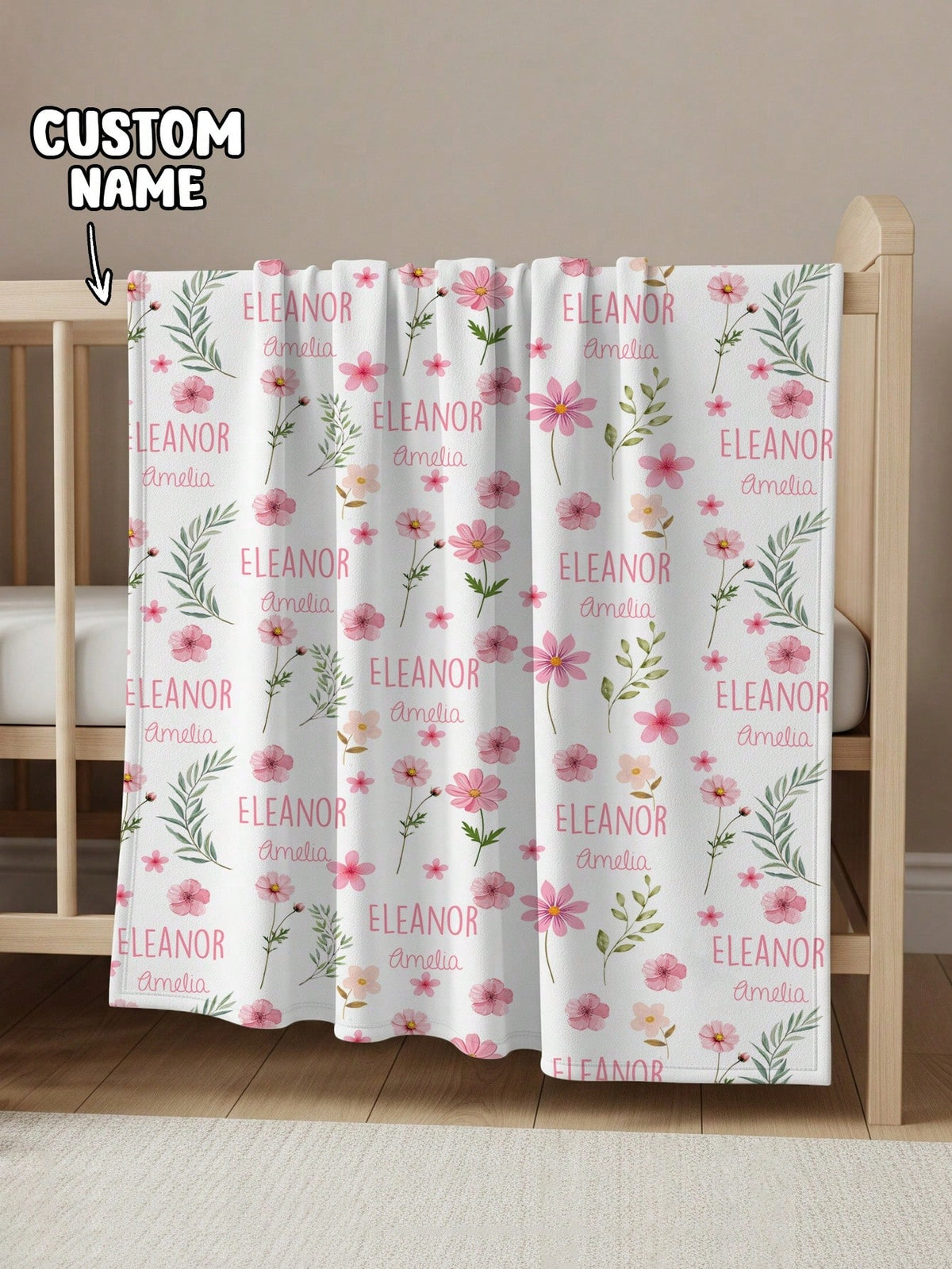 Customized Personalized Blanket Photo Portrait Design Lightweight Baby Blanket Personalized Throw Blanket Newborn Blanket Baby Name Blanket, Baby Shower Gift
