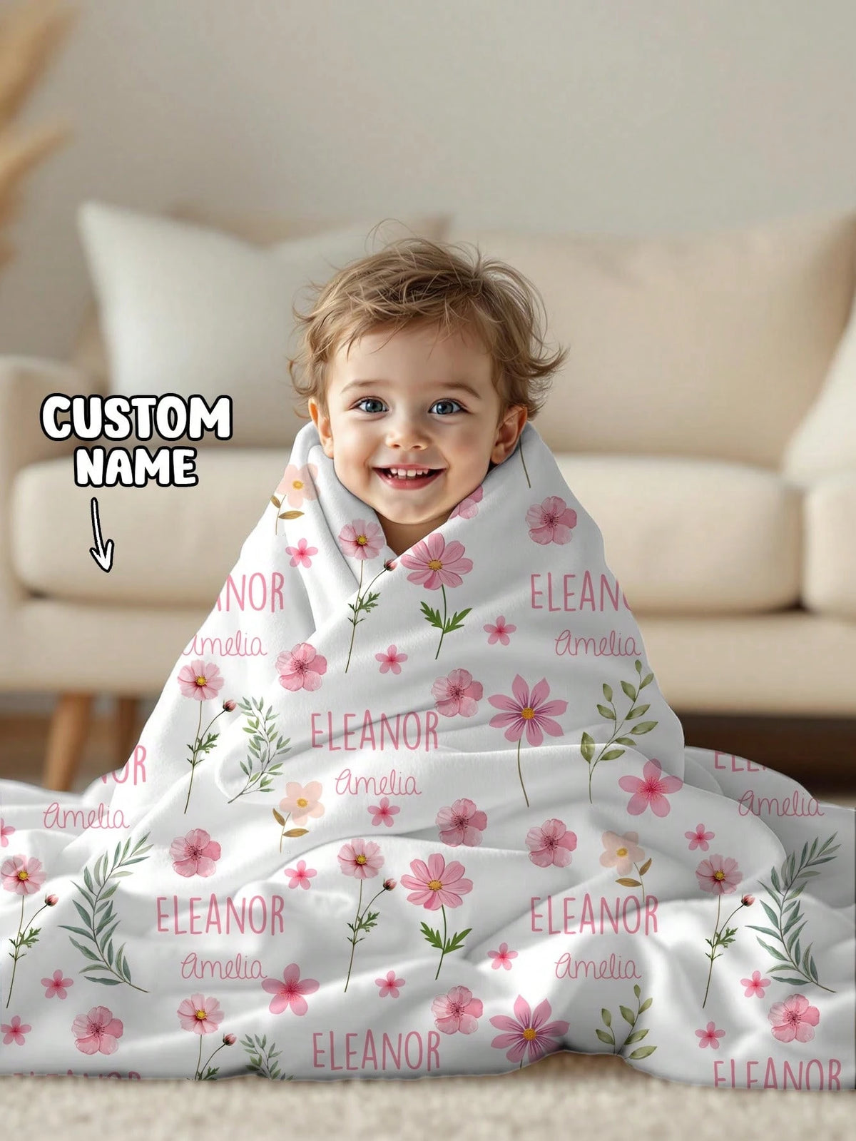 Customized Personalized Blanket Photo Portrait Design Lightweight Baby Blanket Personalized Throw Blanket Newborn Blanket Baby Name Blanket, Baby Shower Gift