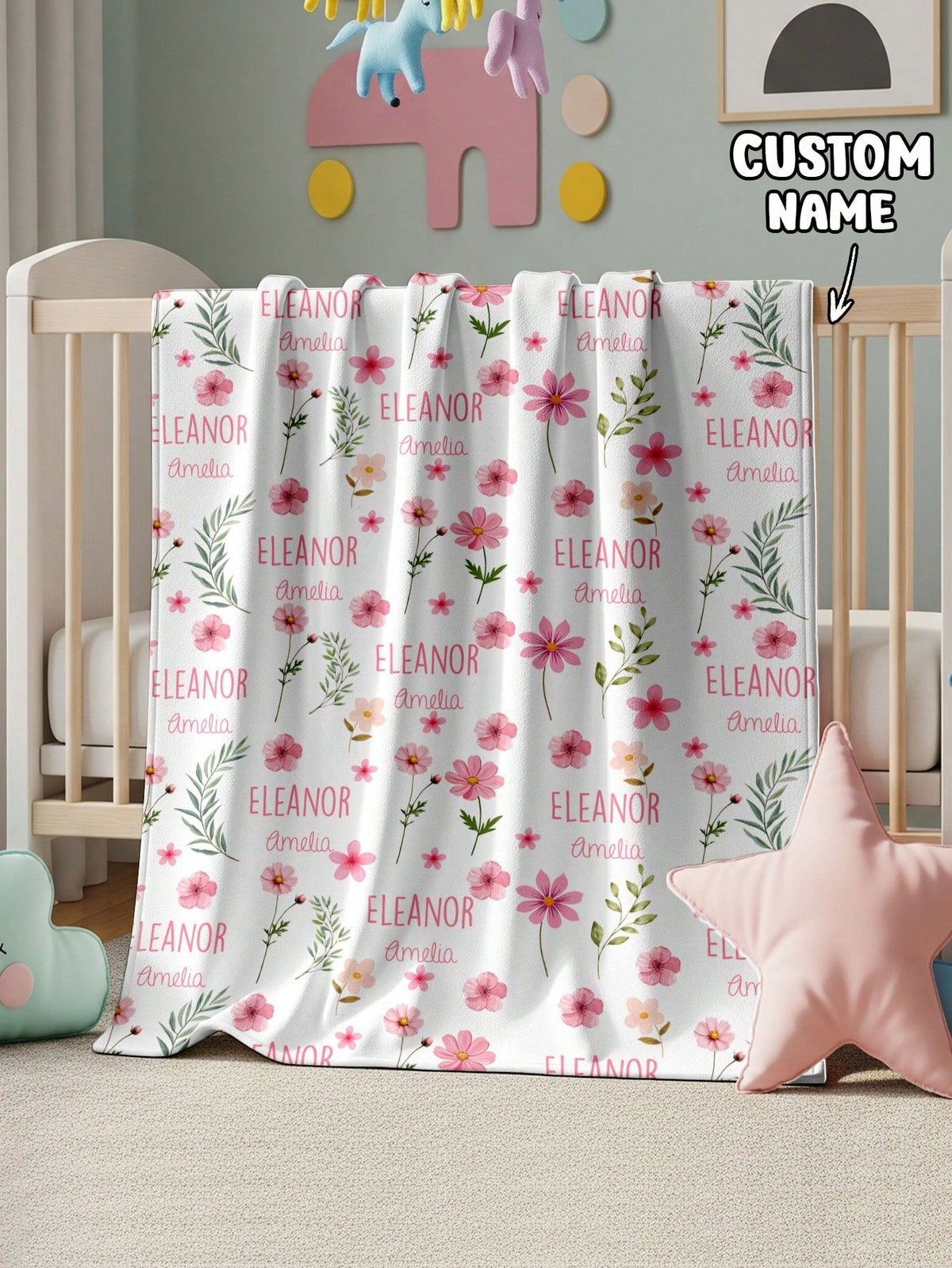 Customized Personalized Blanket Photo Portrait Design Lightweight Baby Blanket Personalized Throw Blanket Newborn Blanket Baby Name Blanket, Baby Shower Gift