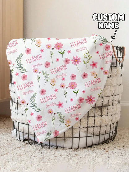 Customized Personalized Blanket Photo Portrait Design Lightweight Baby Blanket Personalized Throw Blanket Newborn Blanket Baby Name Blanket, Baby Shower Gift