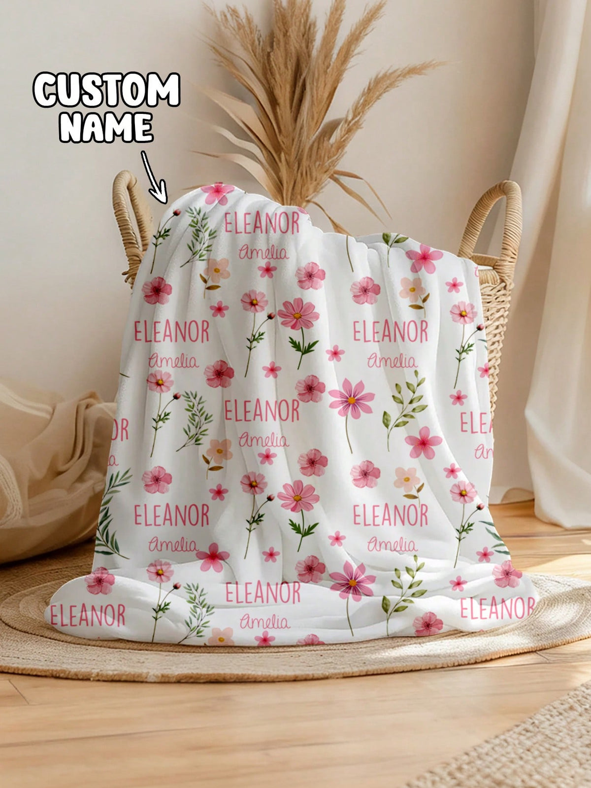 Customized Personalized Blanket Photo Portrait Design Lightweight Baby Blanket Personalized Throw Blanket Newborn Blanket Baby Name Blanket, Baby Shower Gift