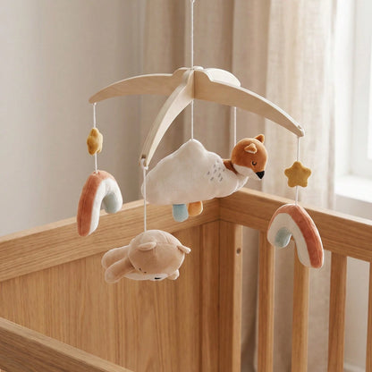 Cute Plush Animal Bed Mobile, Elephant Fox Zoo Baby Crib Hanging Toy, Can Be Hung On Baby Crib For Decoration, Baby Hanging Bed Mobile, Cartoon Shaped Bed Hanging, Activity Center Accessory, Develop B